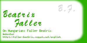 beatrix faller business card